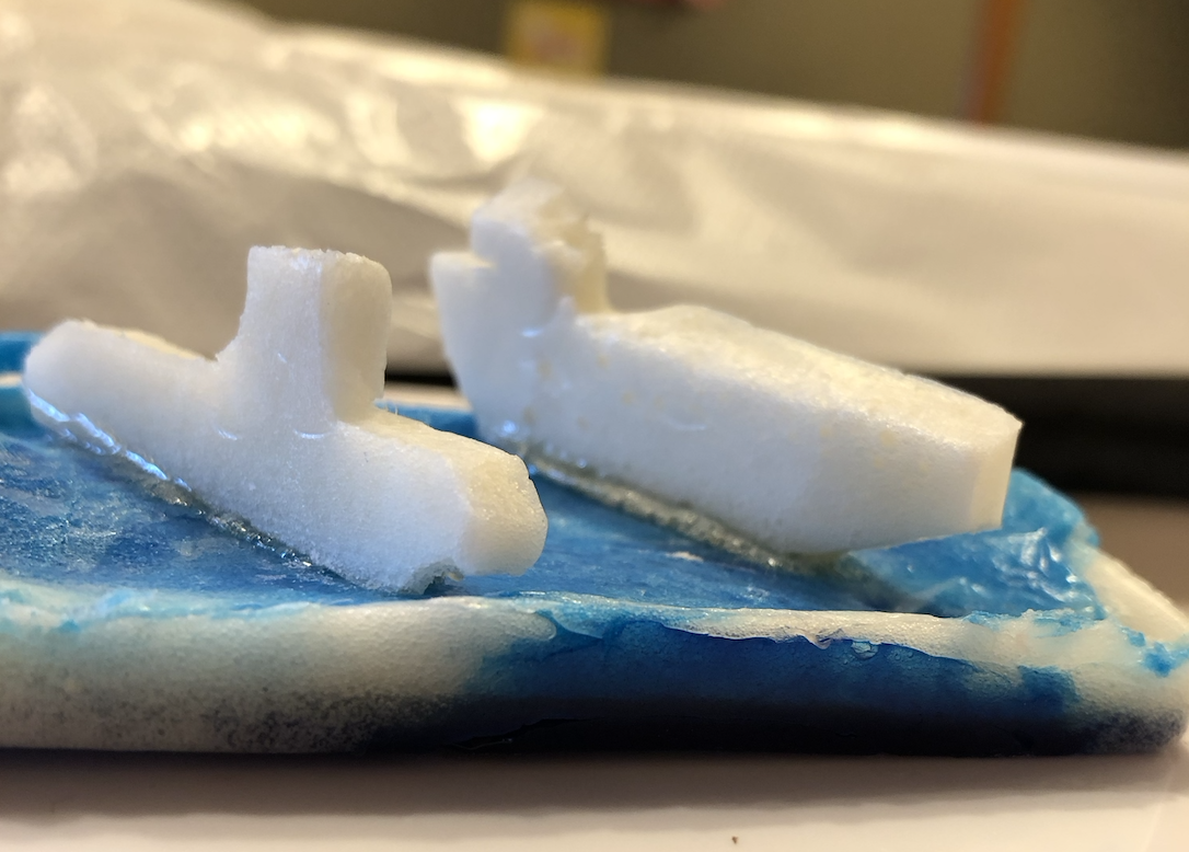 ▲同伴者向けに「石鹸」を使ったアートを提案。何に見えますか？